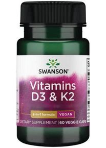 Swanson Vitamins D3 & K2 - 50 mcg & 75 mcg, 60 Kapseln