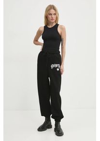 Aniye By pantaloni de trening culoarea negru, cu imprimeu, 181498