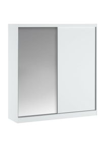 Armoire 2 portes coulissantes - Avec miroir - L200 cm - Blanc - ochira