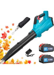 Souffleur de feuilles sans fil, moteur puissant sans balais, pour l'entretien de la pelouse, le soufflage de la neige, 2 batteries 5,5 a + chargeur,