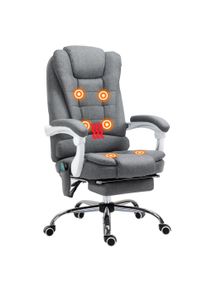 Vinsetto Massage Office Chair Heated 6 Points Vibration, Adjustable Swivel Ergonomic High Back Desk Chair w/ Footrest, Grey | Aosom Ireland