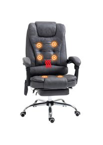Vinsetto Massage Office Chair w/ 6 Heated Vibration Points, Ergonomic Desk Chair, Executive Office Chair w/ Footrest & High Back, Dark Grey | Aosom Ireland