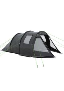 Outsunny Spacious Tunnel Tent for 3-4 Persons, Two-Room Camping Shelter with Windows, Ventilation Covers, Carry Bag, Black | Aosom Ireland