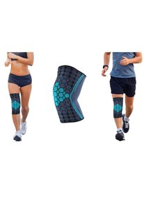 Dames Kniebandage in bleu ,maat L, WITT, 70% Polyamide, 30% Elastan