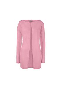 Gilet long en maille ajourée Carbery, 38 - Rose, Mohair