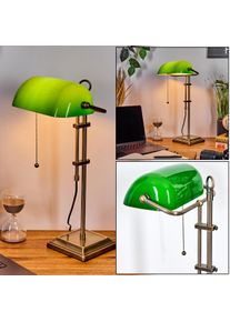 hofstein Ragaz Lampe de banquier, Lampe de bureau, Lampe à poser Vieux laiton, 1 lumière