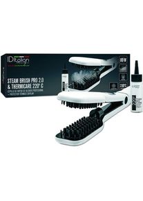 Italian Design Steam Brush Pro 2.0 & Thermicare Hair straightener | white