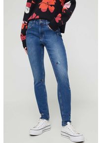Desigual jeansi femei, culoarea albastru marin