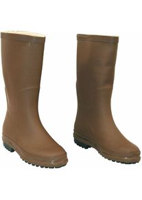 Bottes de genou de gomme avec semelle carrade non glissante marroni 38