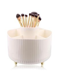 Blanc Organisateur Maquillag Rotatif 360°Rotatif Pot a Crayon Rangement Pinceaux Maquillage 5 Compartiments Pinceaux Maquillage Organisateur - Ccykxa