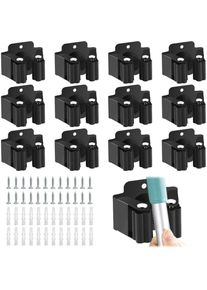 Lot de 12 Supports Muraux, Porte-Balais Muraux, Support Mural, Porte-Outils, Porte-Outils pour Accrocher les Outils de Jardin et les Balais pour