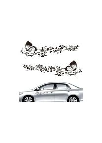 2 Pcs Autocollant Voiture, Stickers pour Voiture Avec Motif Papillons et Fleurs,Autocollant Voiture Tuning pour Capot de Voiture,Moto,Planches à