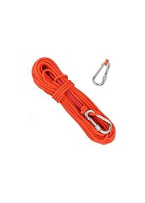 Corde Tressée en Polypropylène Cordes Escalade 20M avec Mousqueton Protection uv Anti-moisissure Anti-Corrosion Multifonctionnel pour Pêche Alpinisme