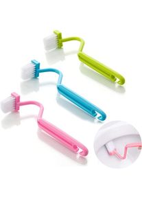 Ccykxa - 3 Pièces Brosse Toilettes Brosse Toilette wc ,Rebord de Nettoyage Courbé en Plastique pour Les Coins de Toilettes