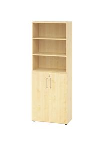 eurokraft pro Armario estantería de oficina, 5 baldas, 6 pisos de archivadores, 3 de ellos abiertos, decoración de arce