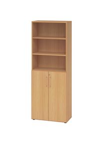 eurokraft pro Armario estantería de oficina, 5 baldas, 6 pisos de archivadores, 3 de ellos abiertos, decoración de haya