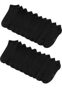Ankelstrumpor med ekologisk bomull (20-pack) - svart - storlek 43-46 - bonprix