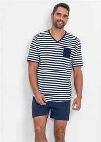 Pyjamas med shorts - blå - storlek 64/66 (3XL) - bonprix