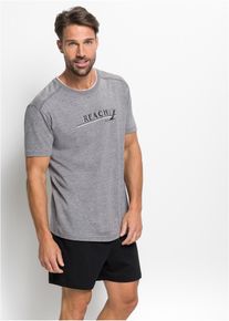 Kort pyjamas med mjuk bomull - gr&aring; - storlek 48/50 (M) - bonprix