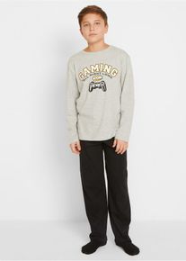 Pyjamas för barn (2-delat set) - grå - storlek 176/182 - bonprix