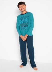 Pyjamas (2 delar) - petrol - storlek 128/134 - bonprix