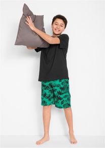 Pyjamas med shorts för barn (2 delar) - svart - storlek 176/182 - bonprix