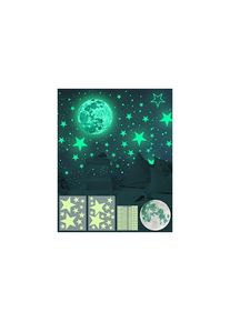 30×30×1cm)Autocollants Lumineux,435 Pcs Étoiles Phosphorescentes-gomettes Autocollantes Enfant, Plafond,stickers Fluorescents Décoration Plafond