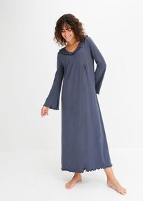 Nattkjole med rysjer, blå, størrelse 40/42 (M), bonprix