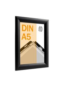 Cadre clic-clac rabattable, aluminium, A5, adhésif noir | En onglet