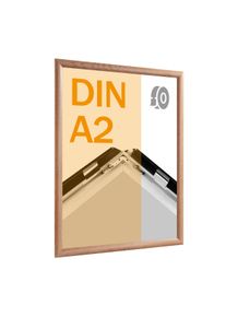 Cadre clic-clac rabattable, aluminium, A2, adhésif aspect bois clair | En onglet