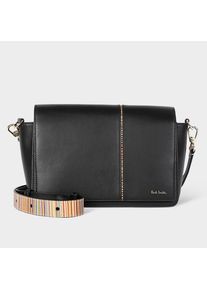 Paul Smith Women's Black Leather 'Signature Stripe' Cross-Body Bag