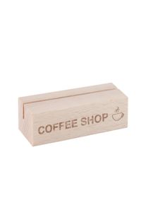10 Engraved business card holder 60 mm | straight insertion slot | 1-sided on the long side, beech wood