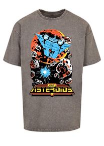 F4NT4STIC T-Shirt 'Asteroids Vintage Atari Retro Gaming' Herren azur / schlammfarben / dunkelorange / schwarz Größe L