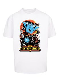 F4NT4STIC T-Shirt 'Asteroids Atari Retro Gaming' Herren azur / dunkelorange / schwarz / weiß Größe L