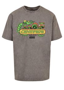 F4NT4STIC Heren Shirt 'Centipede Atari Retro Gaming Art' bruin / geel / grijs / grasgroen L