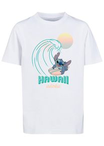 ABSOLUTE CULT Shirt 'Lilo And Stitch - Hawaii' blauw / jade groen / abrikoos / wit 110-116