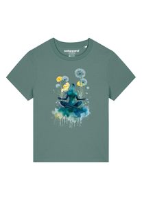 Watapparel Maglietta 'Yoga & Meditation' Donna - blu / blu chiaro / giallo / verde scuro