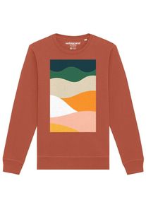 Watapparel Dames Sweatshirt 'Countryside 03' nude / cognac / spar / oranje 4XL