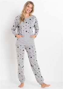 Pigiama in cotone biologico, Grigio, Taglia 62/64 (3XL), bonprix