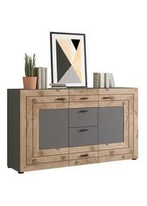 Mid.you Sideboard , Metall , 4 Fächer , 4 Schubladen , 160x90x40 cm , FSC Mix , stehend , Kleinmöbel, Kommoden, Sideboards