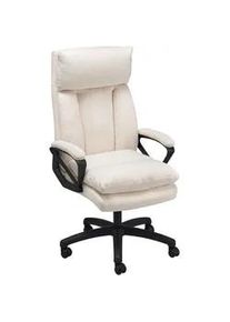 Mid.you Chefsessel , Beige , Holz, Metall, Kunststoff, Textil , Pappel , Sperrholz , Drehkreuz , 66x114-122x71 cm , Sitzfläche 360° drehbar , Büromöbel, Bürostühle, Chefsessel