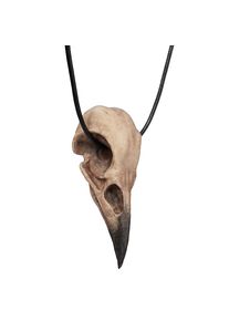 Raven skull pendant with leather tong (11cm)