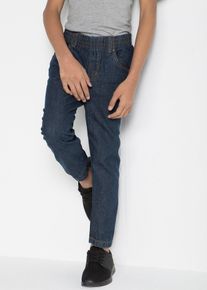 bonprix Spodnie Regular Fit Straight z gumką w talii, z czystej bawełny (3 pary w opak.), czarny, 158