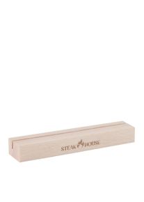 10 Engraved business card holder 150 mm | straight insertion slot | 1-sided on the long side, beech wood