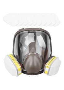 OWSOO Respirateur réutilisable Masque complet 6800 Masque à gaz Protection respiratoire Couverture intégrale Large champ de vision pour peinture Soudage à