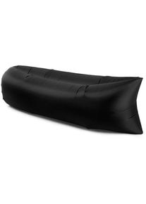 Jeffergarden Canapé gonflable pliable imperméable, matelas gonflable simple, chaise portable pour le camping en plein air, Noir