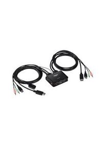 Trendnet Kabel KVM-switch, 3840 x 2160, DisplayPort-kontakt / 2 stk. USB-A-kontakt / 2x 3,5 mm stereokontakt - 2x USB-A kontakt, utvendig / 2x USB-A 