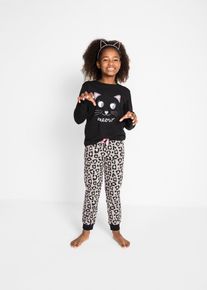 Pyjama van katoen (2-dlg. set) - grijs - maat 104/110 - met katoen - bonprix