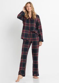 Geweven pyjama van flanel (2-dlg. set) - blauw - maat 48/50 (XL) - flanel - bonprix