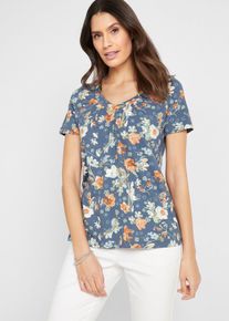 Shirt met print korte mouw - blauw - maat 36/38 (S) - met katoen - bonprix